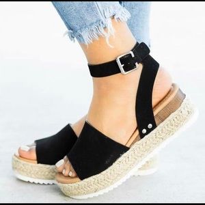 Cute Black Espadrille Sandals